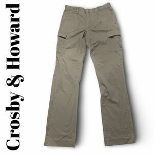 CROSBY & HOWARD Men’s Olive Green Cargo Pants, Cotton, Straight Leg, Size 30
